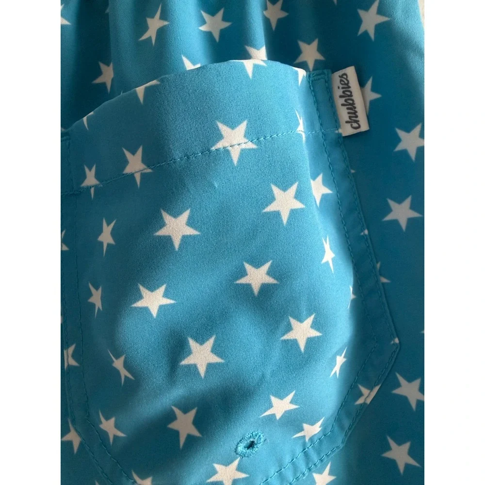Chubbies Mens XL Swim Trunks Rainbow Stripes Stars Pride 5.5 Inch Inseam Blue